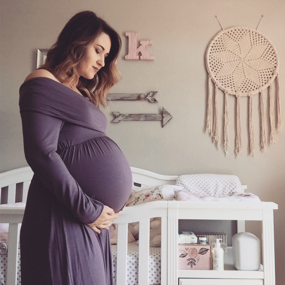 Lilac Maternity Maxi Dress
